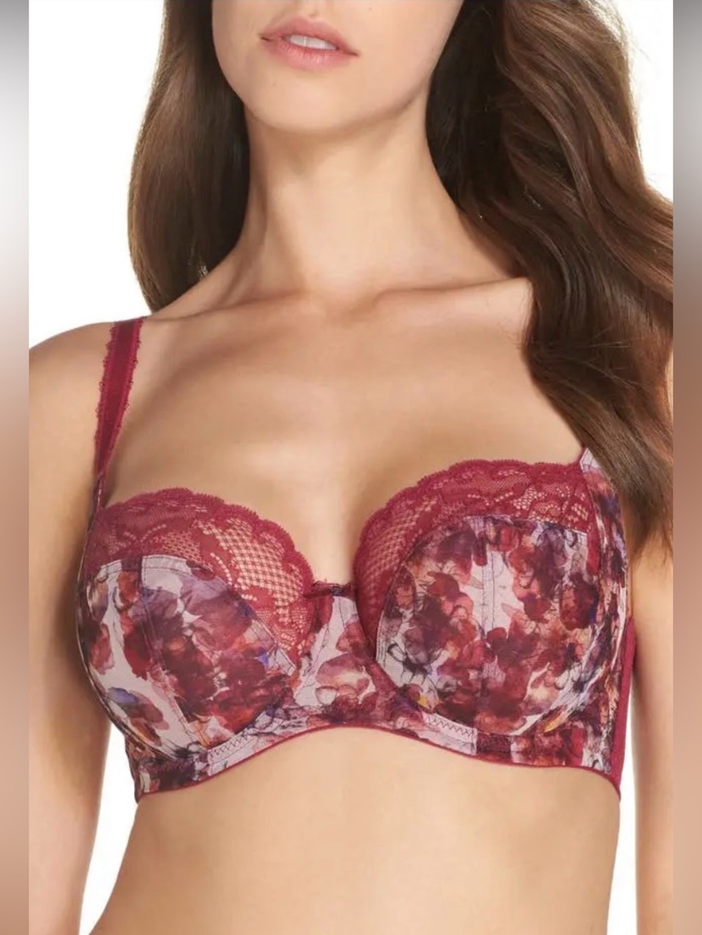 Panache Jasmine Underwire Balconette Bra Autumn Floral 34FF Style 6951